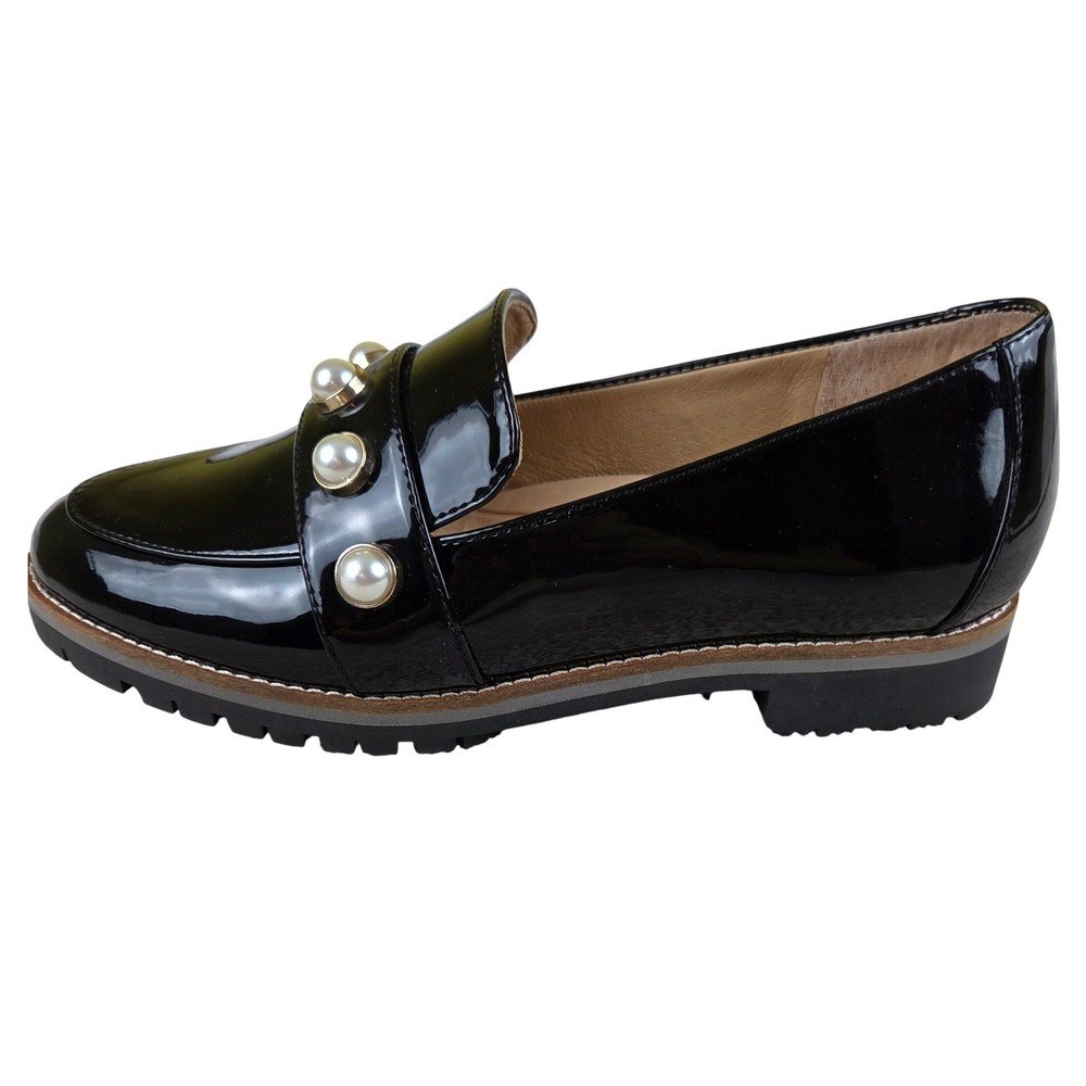 New Alex Marie Black Patent Pearl Loafer Single Left Shoe Amputee Size 6.5
